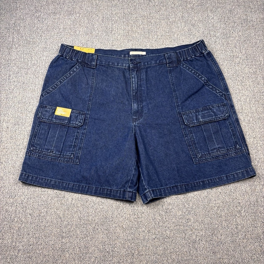 Savane Jean Cargo Shorts Mens 42 Blue Denim Hiking Outdoor Stretch